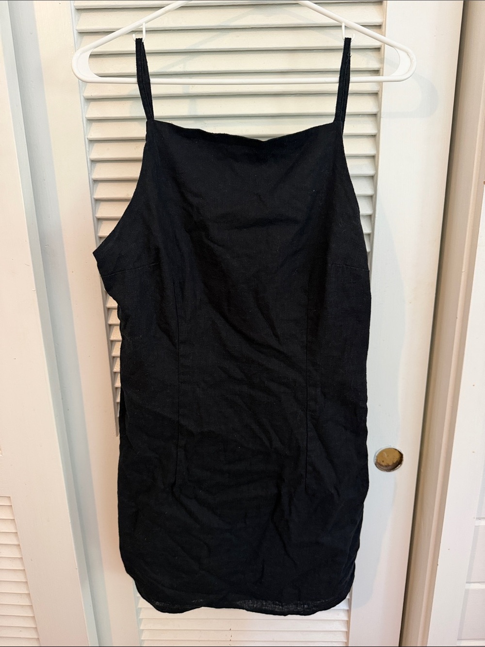 Abercrombie and Fitch Linen Black Spaghetti Strap Mini Dress